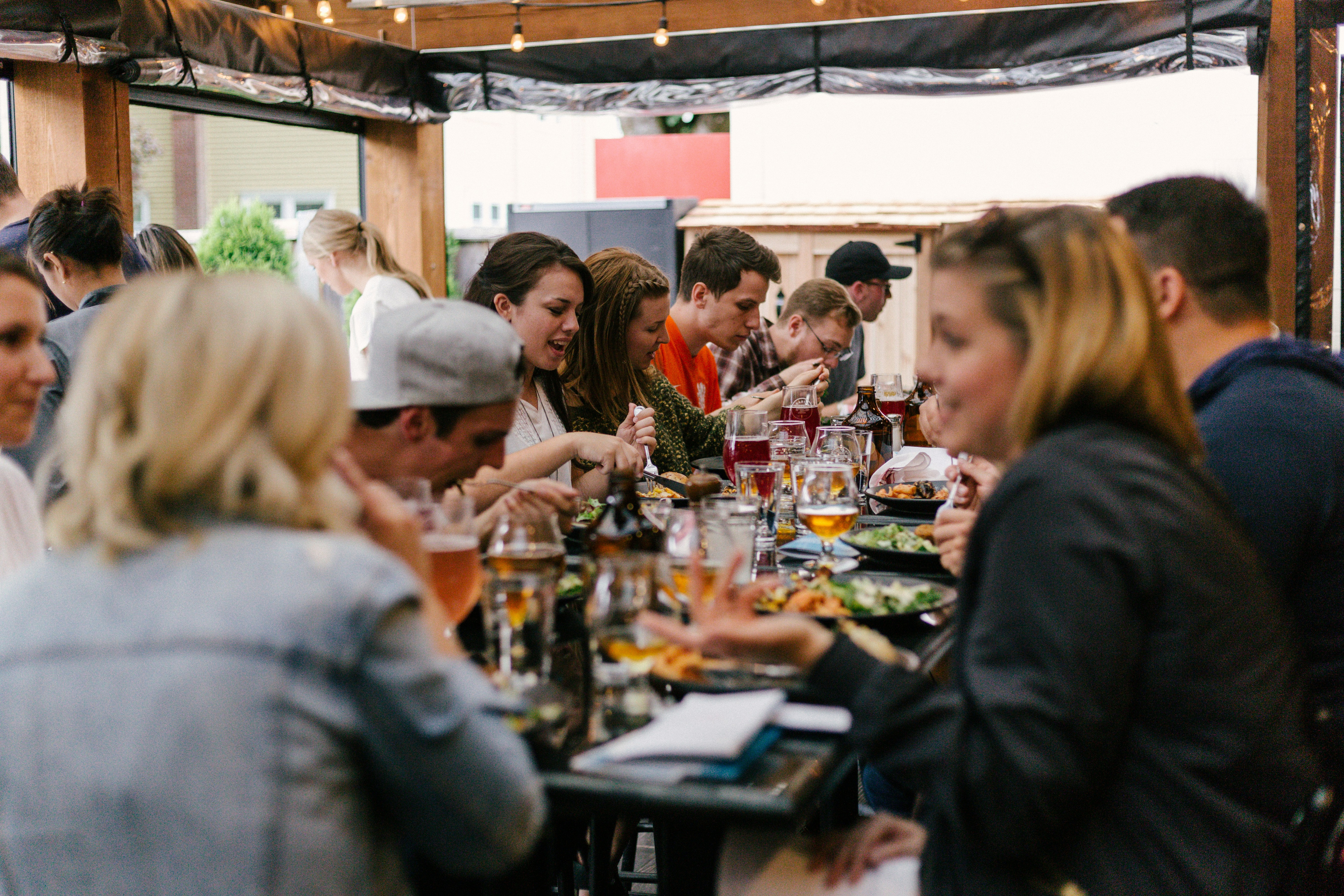 Food creators dining together